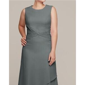 AW BRIDAL 16 2X plus grey Babette mother of bride formal party maxi dress 0B1